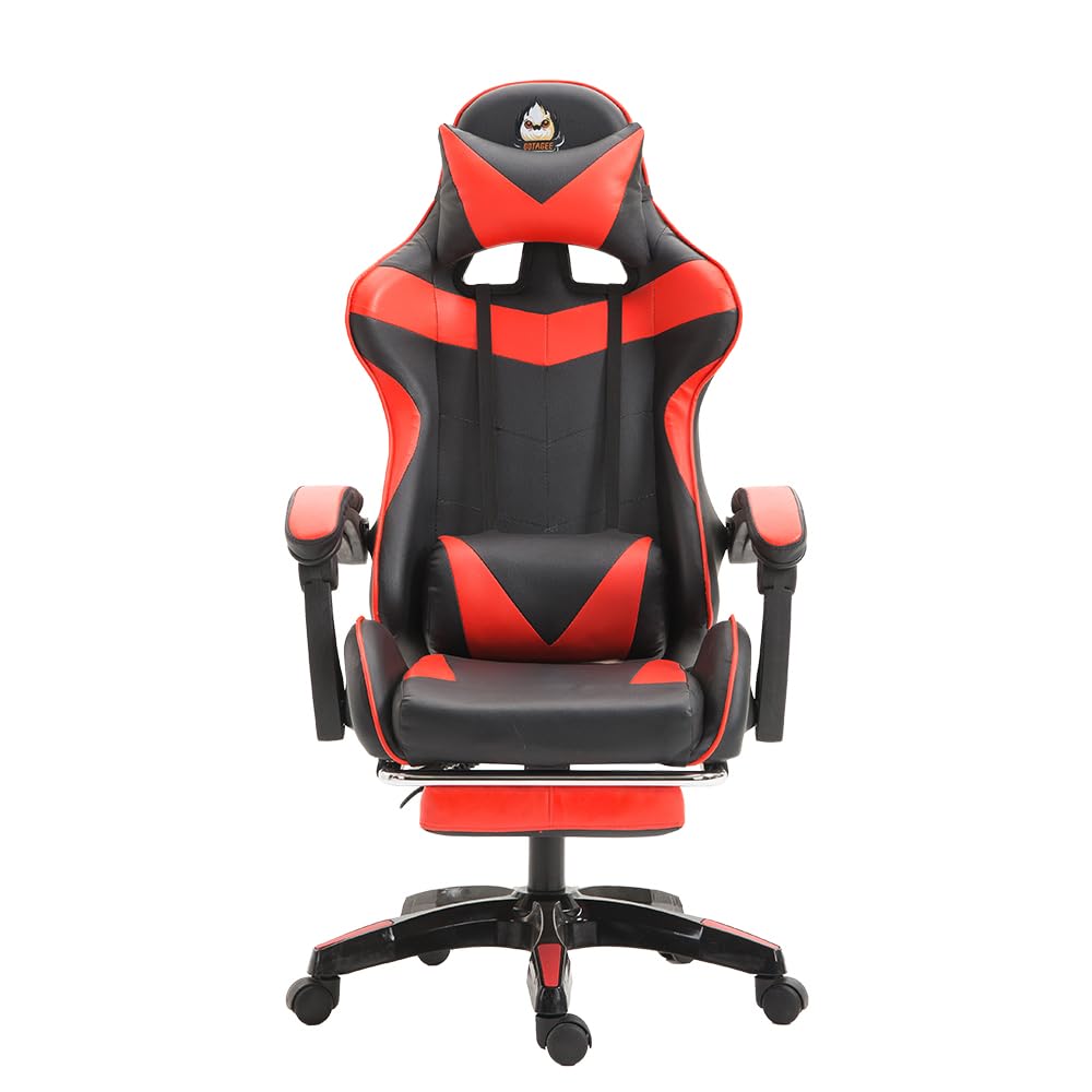 Chaise de Gaming Ergonomique - Hauteur réglable - Chaise de Bureau réglable (Rouge)