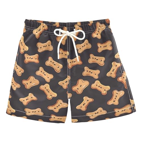 ALAZA Biscuits Black Boys Quick Dry Beach Board Shorts Kids Swim Trunks Bathing Suit Swimsuit 5T