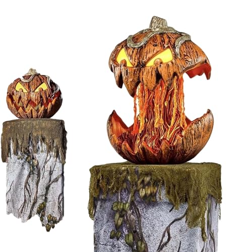 Halloween Gordo Pumpkin Lighting, Iluminación de Calabaza Gourdo de Halloween, 2023 New for Spirit Halloween Gourdo Animatronic, Mouth Open Halloween Pumpkin Jack-O-Lantern