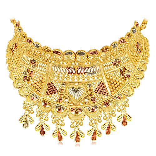 Marvelous 24 Carat Plated Choker Necklace Set
