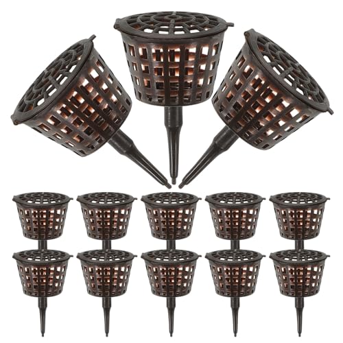 SHINEOFI Lot de 20 Paniers à Engrais avec Couvercle en Plastique Café, Petits Contenants D'engrais pour Bonsaï, Orchidées et Succulentes, Libération Contrôlée pour Jardin Intérieur