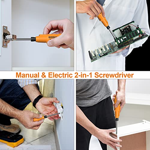 Eravor 3.6V Electric Screwdriver Cordless, Rechargeable Power Screwdrivers Set, Cordless Screwdriver Tool Kit W/Led, 1/4" Hex Magnetic Bit Holder, Automatic & Manual Dual Use For Home Repairs #TOP4