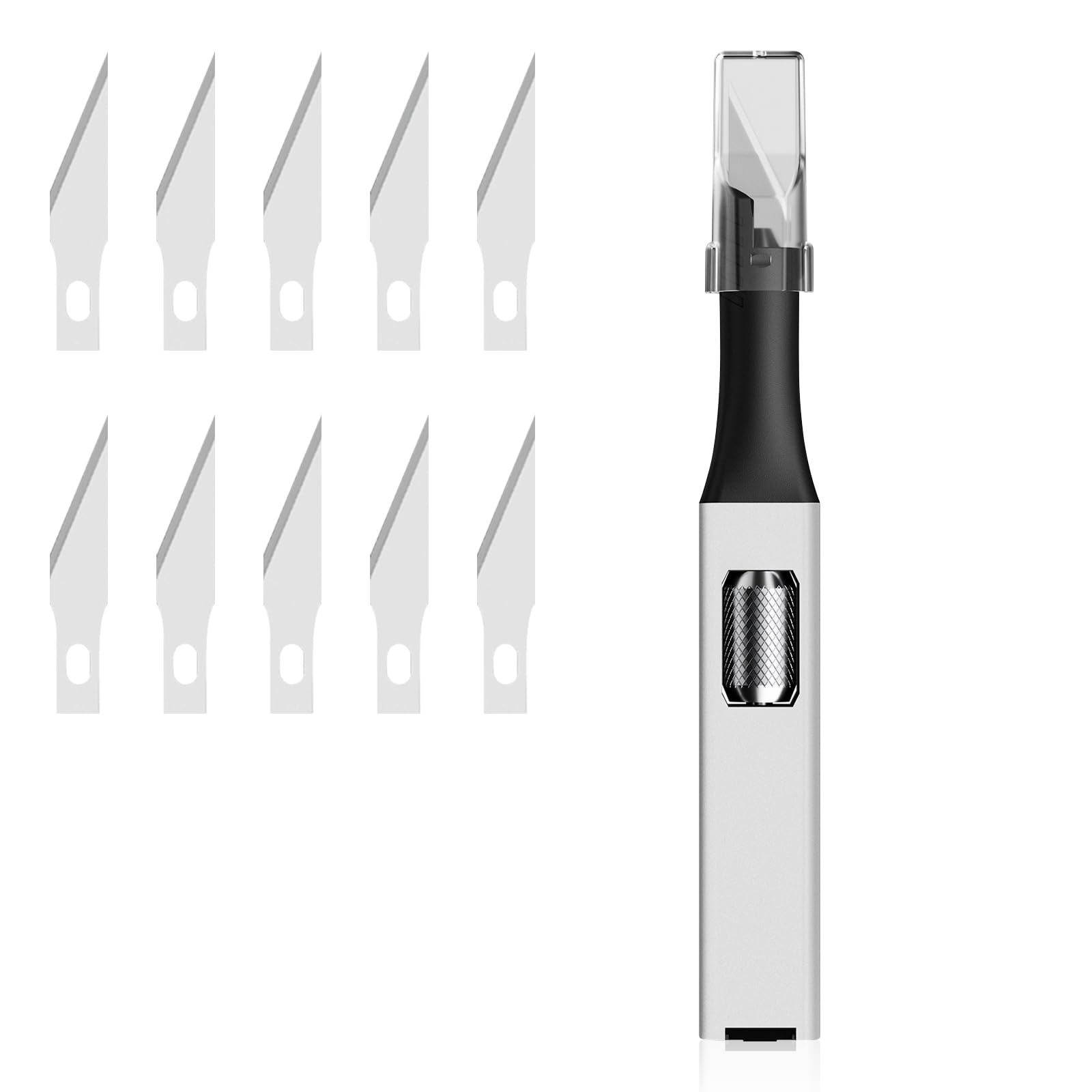 Cuchillo De Precisión,1pc Cutter Con 10 Cuchillas De Recambio,Cutter Modelismo Profesional, Cuchillos De Arte De Precisión,Para Cortar Modelos,Bricolaje, Arte, Modelado