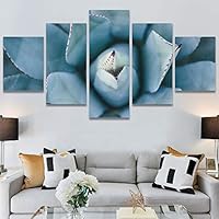 SIGNWIN 5 Panel Canvas Wall Art Botanical Chic Closeup Expressive Multicolor Photography Realism Ultra for Home Decorations Ready to Hang - 60