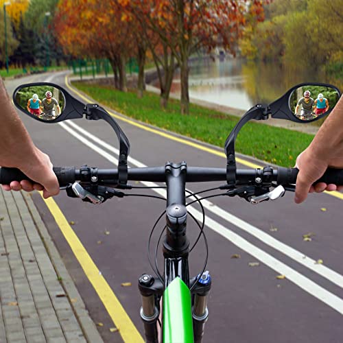2022 New Handlebar Bike Mirror, HD Blast-Resistant, Safe Crystal Clear Glass Mirror, Adjustable Rotatable Bike Mirror, Rearview Mirror, Bicycle Mirror