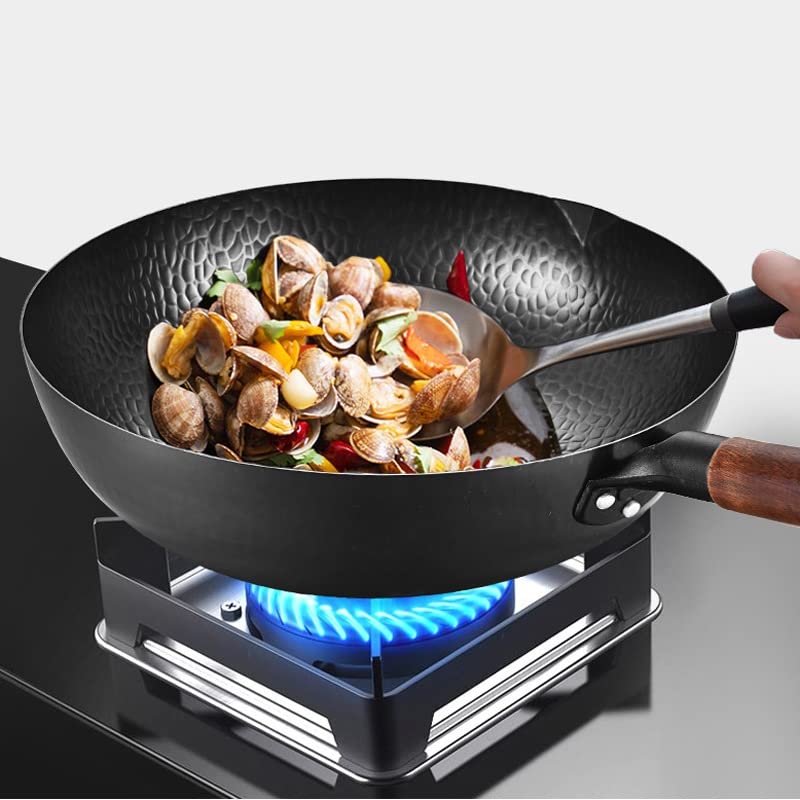Wok de Acero al Carbono Fondo Plano 32 cm miniatura 3