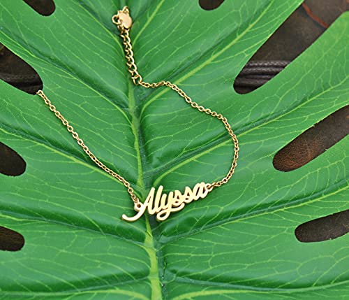 HUAN XUN Unique Letter Emma Name Bracelet Jewelry for Womens in Gold Silver3