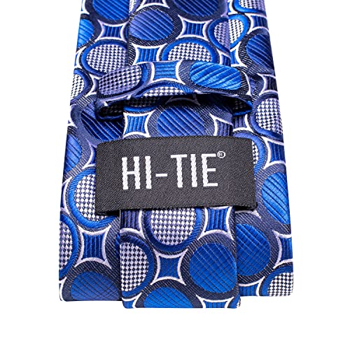 Image of Hi-Tie Men's Silk Ties Formal Woven Classic Necktie Pocket Square Cufflinks Lapel Pin Set Wedding Business