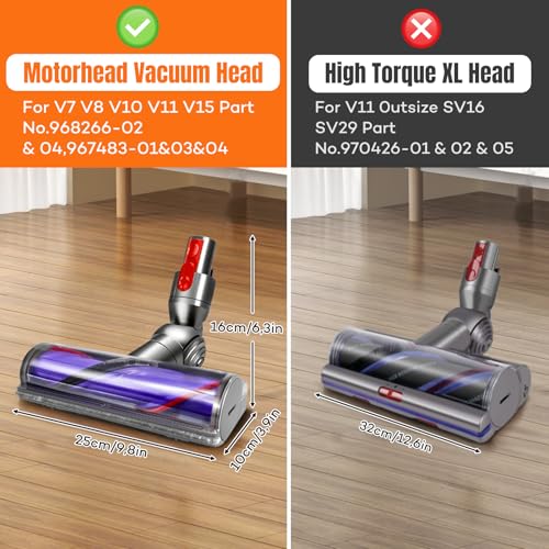 Image of Direct Drive Cleaner Head Turbine Floor Tool for Dyson V7 V8 V10 V11 V15 Cyclone Cordless Vacuum Cleaner, Motorhead Cleaner Head Brush Turbine Tool (Direct Drive Cleaner Head)