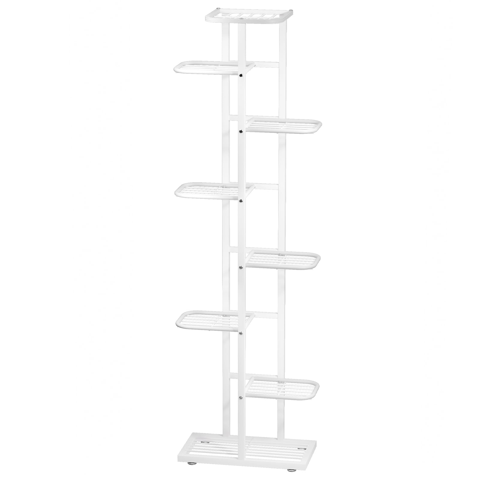 euppaury Plant Stand Indoor, Tiered Plants Stands for Indoor Plants, Corner Flower Stand for Living Room, Multi-Layer Metal Frame Plant Shelf (8 Tiers) White 8