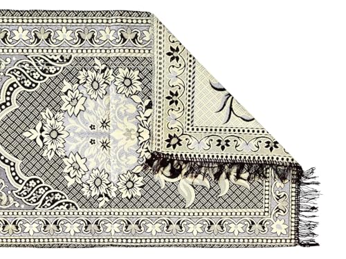 Image of KETOSTICS Cotton Musallah Janamaz Mat 4 x 2 Feet - Islamic Prayer Mat for Muslims - Soft Meditation /Asan /Multipurpose Rug Travel Namaz Mat for Men & Women, 27 x 44 Inches.