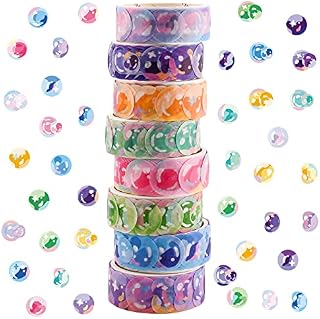 Gukasxi Washi Tape Set, 8 Rolls Candy Dot Washi Tape Sticker Decorative Washi Masking Tape Set Crafts Sticker for Scrapbooking Gift Wrapping