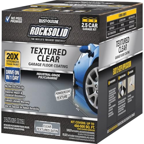 Rust-Oleum 317382 RockSolid Garage Floor Coating, 2.5 Car Kit, Textured Clear - Image 3