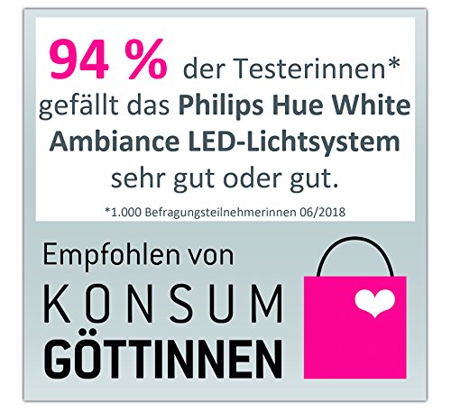 Philips Hue White Ambiance - Set de 3 bombillas LED E27 con puente e interruptor, 9.5 W, iluminación inteligente, tonos de luz blanca cálida y fría regulable, compatible con Apple Homekit y Google Home