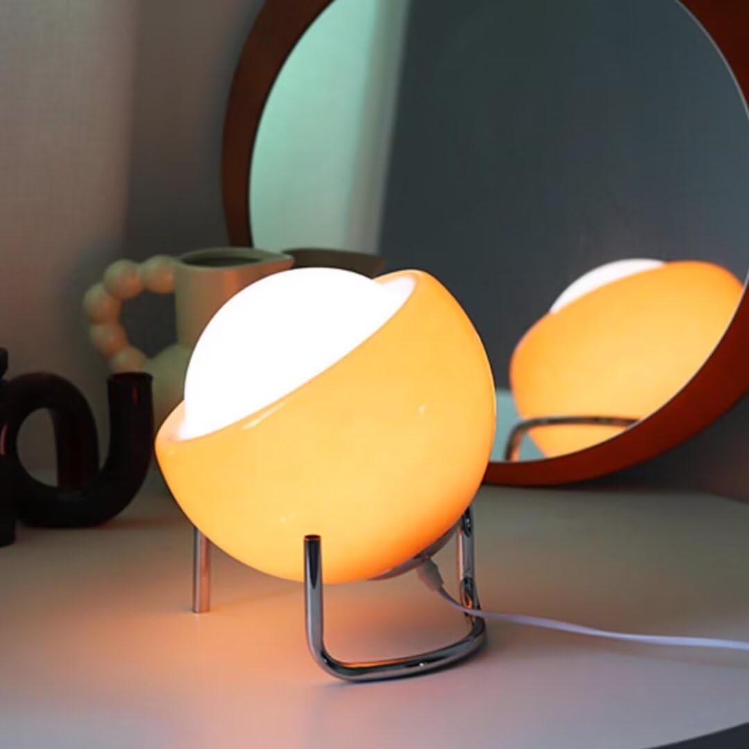 Lampada da tavolo creativa in vetro vintage Bauhaus Illuminazione da comodino Luce notturna per camera da letto, soggiorno