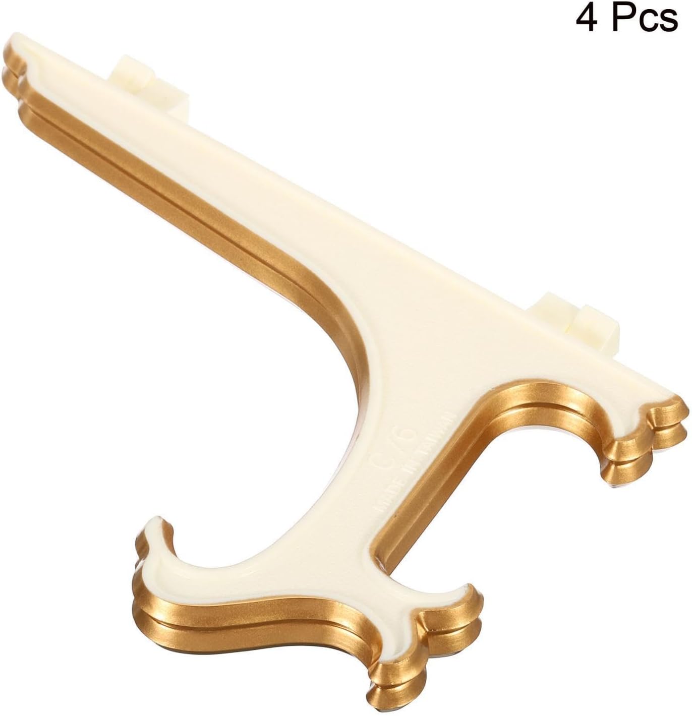Home and Garden Parts 6" Acrylic Plate Stand Holder 4 Pack Foldable Frame Holder White Gold #CN/251024/10114