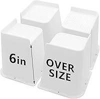 Vista 49 de Paquete de 4 elevadores de cama de 1 pulgada, elevadores de muebles de 2 pulgadas, negros, elevadores de cama resistentes para mesa, sofá, silla