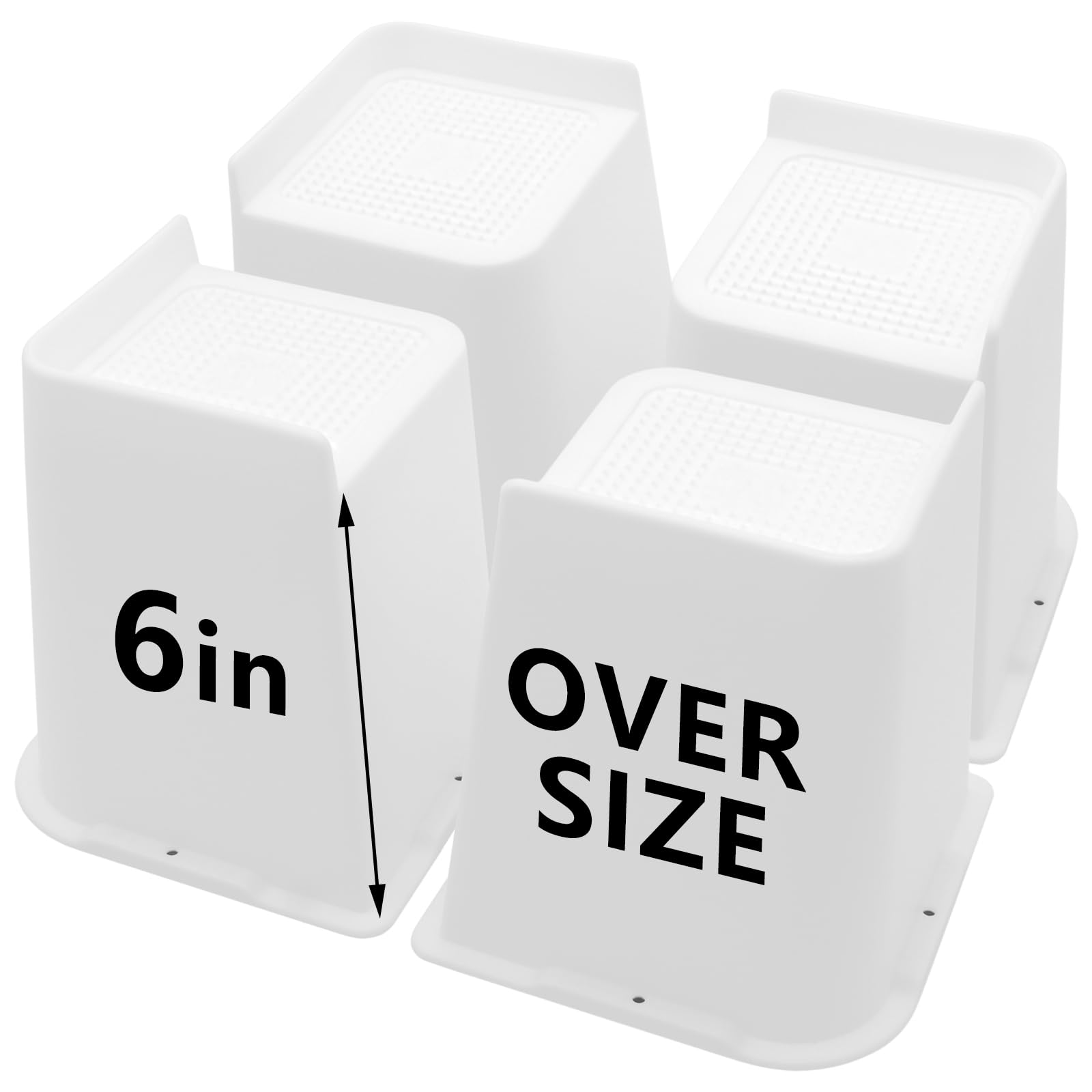 Photo 1 of HANIHUA 6 inch Bed Risers - 4 Pack White