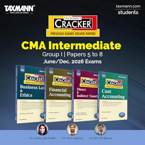 Image of Taxmann's CRACKER COMBO for CMA Intermediate | June /Dec. 2026 Exams - Group I | Papers 5 to 8 | CRACKER Series | Law /BLE, FA, DITX /DT & IDT and CA | January 2026 Edition | Set of 4 Books