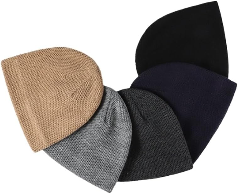 Men's Velvet Casual Knitted Hat for Warmth Ear Protection Woolen Hats