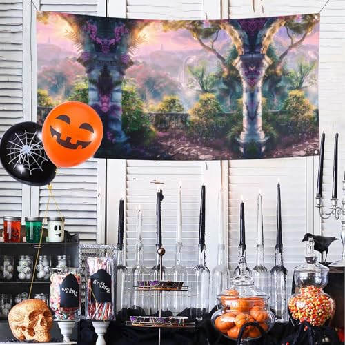MINDBBDFJ Fantasy Background Print Banners And Signs For Outdoor/Indoor,Personalized Banner Customizable Parties Halloween Banner (180x90cm)2
