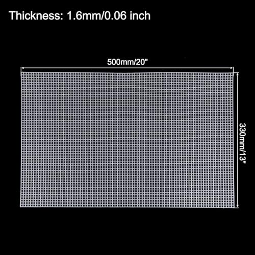 Image of MECCANIXITY 6pcs 13 inchx20 inch Plastic Mesh Canvas Sheet 6 Count Needlepoint Blank Canvas for Embroidery Knit Crochet Acrylic Yarn Crafting, White