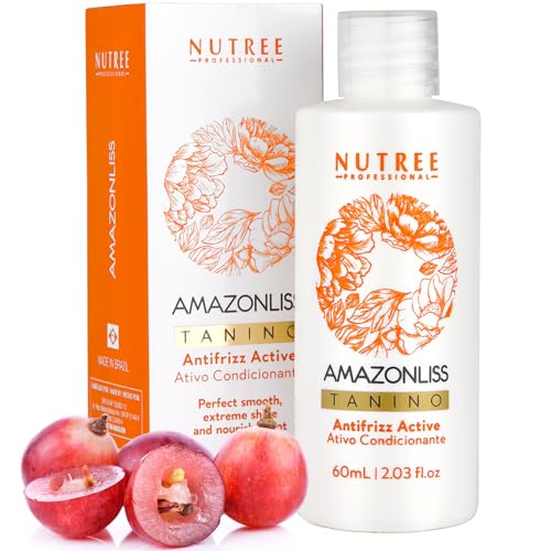 Tratamiento brasileño para alisar el cabello 60 ml - Amazonliss Tanino - Tratamiento capilar Taninoplastia - Suavizante, hidratante, reparador, efecto de brillo extremo