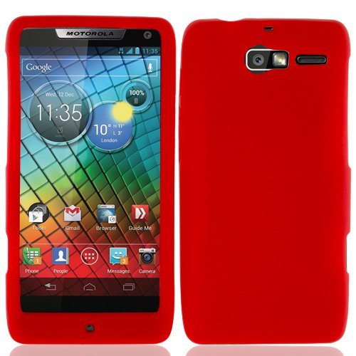 Red Silicone Soft Skin Gel Case Cover For Motorola XT907 / RAZR M