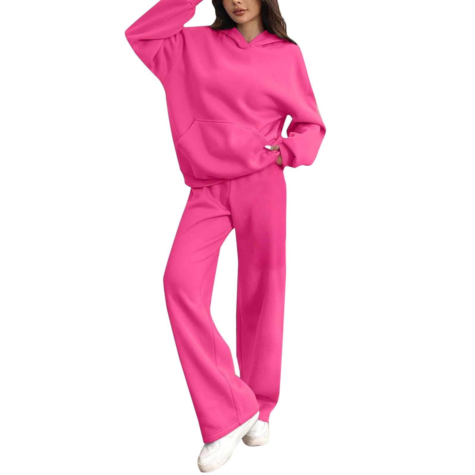 Damski dres do joggingu, odzież wypoczynkowa, zestaw dresowy, jednolity kolor, dwuczęściowe dresy, strój rekreacyjny, bluza i spodnie do joggingu, odzież sportowa, na wiosnę, jesień, zimę