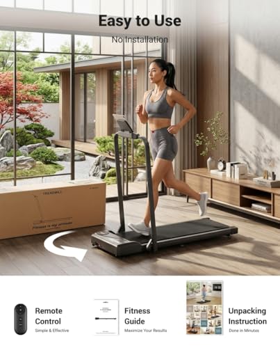 Image of THERUN Walking Pad with Handle Bar, Walking Pad Treadmill for Home, Compact Treadmills with APP, Under Desk Treadmill with 10% Manual Incline, Portable Treadmill with Quiet Core