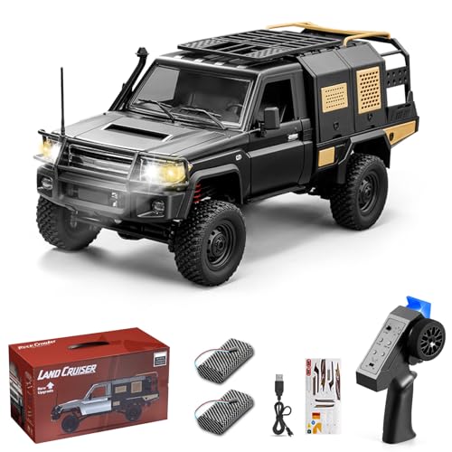 Image of RC Truck, 1 /12 LC79 RC Rock Crawler, MN-82S New Upgrades Land Cruiser Remote Control Pickup Off Road RTR 2.4GHz Remote Control Rock Crawler Car with Controllable Headlights DIY Customization