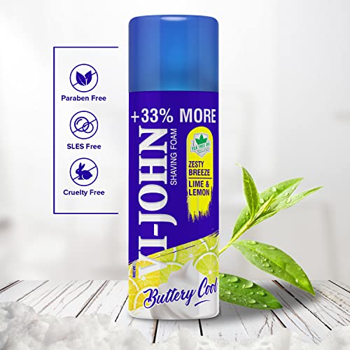 Image of VI - JOHN Smooth Shave Foam For Men | Shaving Foam Cream + Lime & Lemon (pack of 2,400gm Each)
