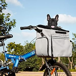   Pet-Bicycle-Carrier-Waterproof-Dog-Bike-Basket-Bag-with-Reflective-Stripe-Pet-Bike-Basket-Adjustable-Shoulder-Strap-Pet-Travel-Bag-Safe-Dog-Backpack-Carrier-for-Small-Medium-Cats-and-Dogs