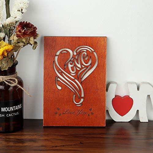Giiffu Birthday Gift Greeting Cards, Mother's Day Card, Wood Love Greeting Card with Card Box and Gift bag, Perfect Valentines Day, Anniversary, Birthday Gift Cards for Her, Him, Wife, Husband