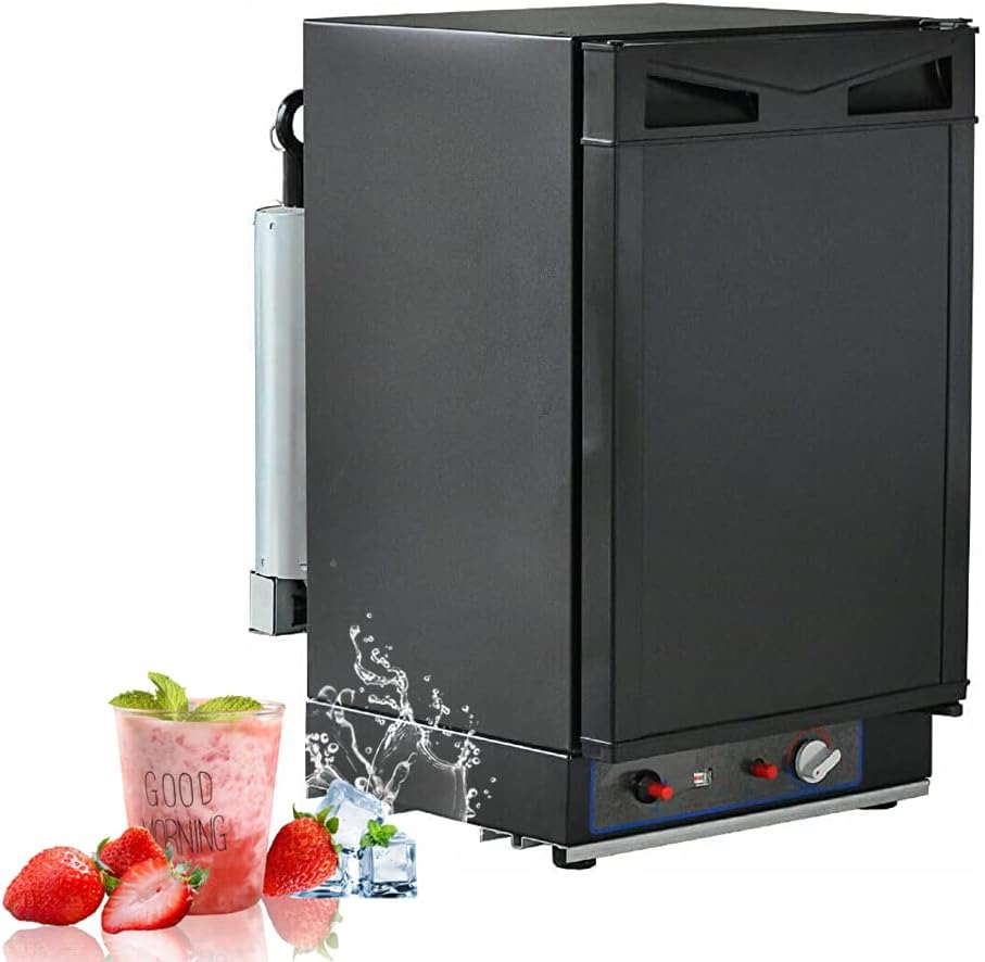 SMETA Gas Fridge, Camping Fridge, 12V Fridge for Campervan,3 Way Fridge Campervan Fridge 12V/240V/Gas Power Caravan Fridge 40L Motorhome Fridge Quiet|Reversible Door|Black