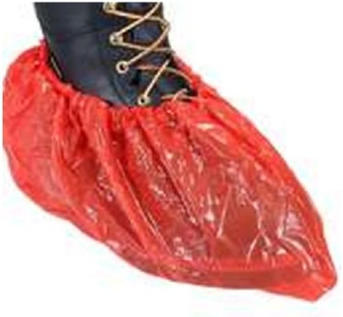 Travel Feet Disposable Shoe Covers, Red Colored, One size Fits All, Waterproof Foot Covers, TSA approved for airports, Pack of 50 Pairs(100 Pieces)