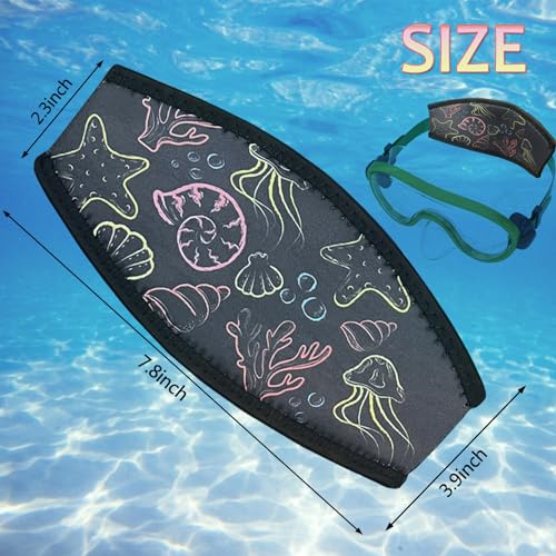 4 piezas de cubiertas para correas de máscaras de buceo, correas de neopreno para máscara de snorkel para hombres y mujeres, cubiertas para gafas deportivas acuáticas, protector impermeable para cabello al nadar miniatura 2