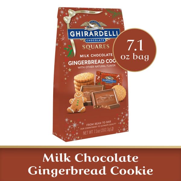 Miniatura 2 de Ghirardelli - Galletas cuadradas de chocolate con leche y pan de jengibre, bolsa de 7.1 onzas, paquete de 2