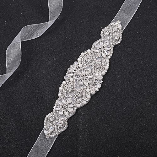Bridal Belt Handmade Crystal Wedding Sash Rhinestone Sash for Flower Girl Evening Dress3
