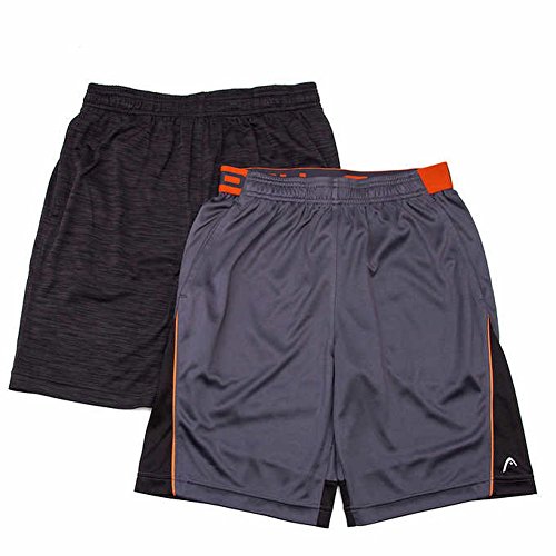HEAD Youth Boys 2-Pack Athletic Active Shorts (M 10/12, Gray)