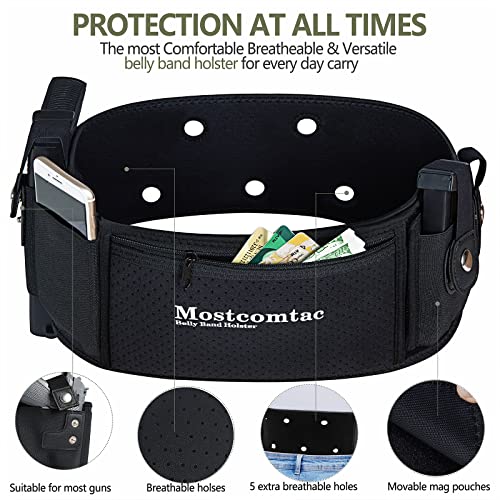 Mostcomtac Belly Band Holster - Gun Holster For Women And Men, Concealed Carry Waist Holster For Most Pistols And Revolvers, Fits Glock, Smith Wesson, Taurus, Ruger, Shield, Etc #TOP1