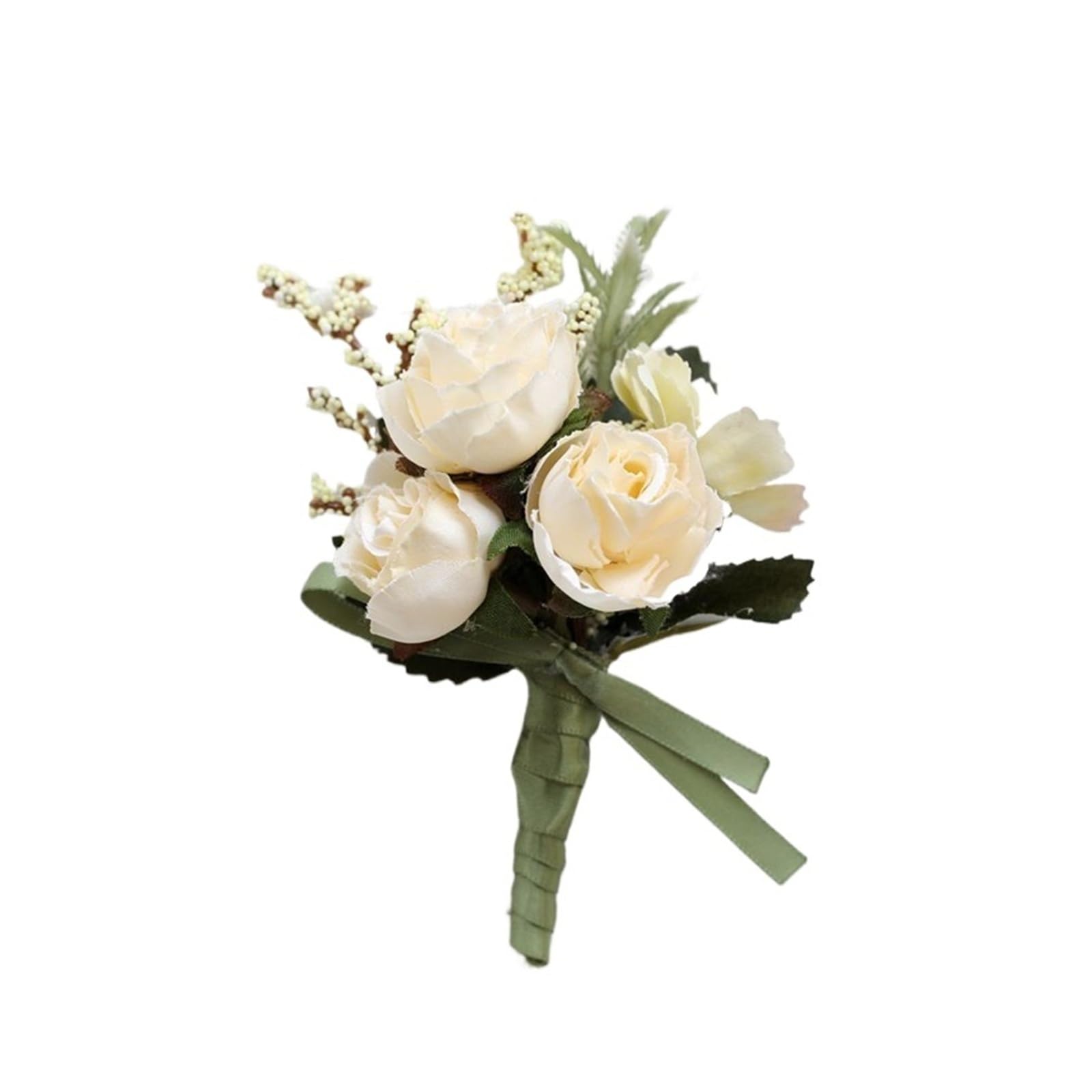 Wedding boutonniere Groom Boutonniere Man Pin Suit Corsage Bridal(WHITE)