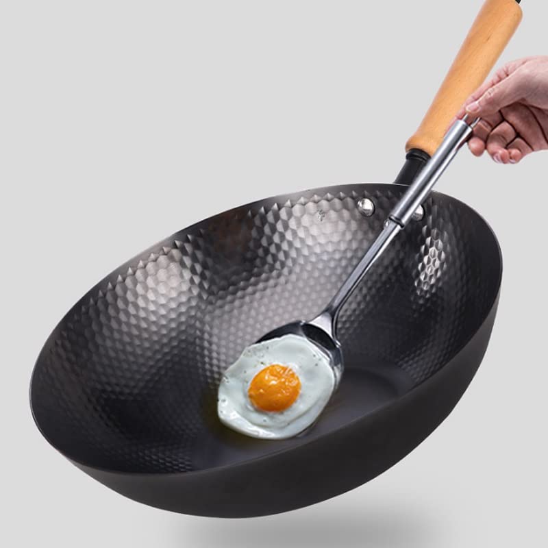 Wok de acero con mango desmontable de madera, 32 cm miniatura 4