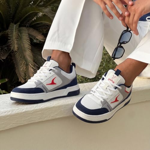 Image of YOHO Men's Sneakers Flo | Stylish & Comfortable | Low Top, Lace Up Casual Shoes for Man /Gents