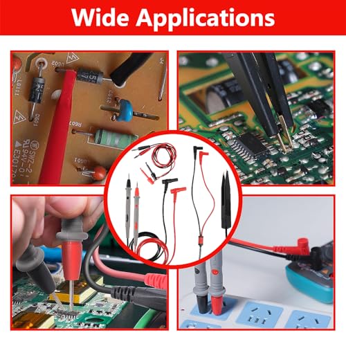 Image of Electrical Multimeter Test Leads Set, Professional Test Leads Set with Alligator Clips, Test Hook, Test Probes Lead kitfor Digital Electrical Testing