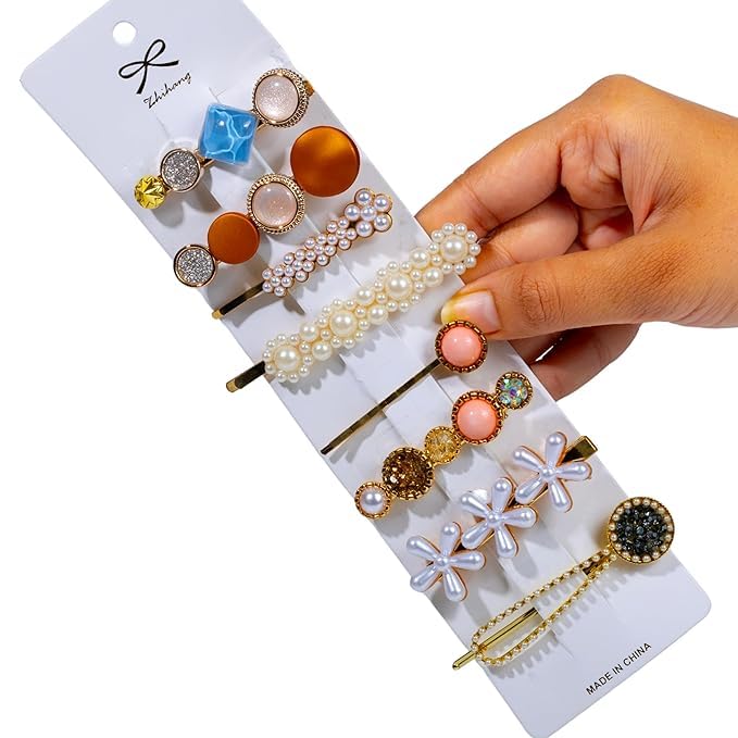 Korean Style Hair Clips Pearl Rhinestone Metal Hair Clips Hair Pin Stylish Hair Accessories Jewellery For Women’s And Girls [MULTICOLOUR]