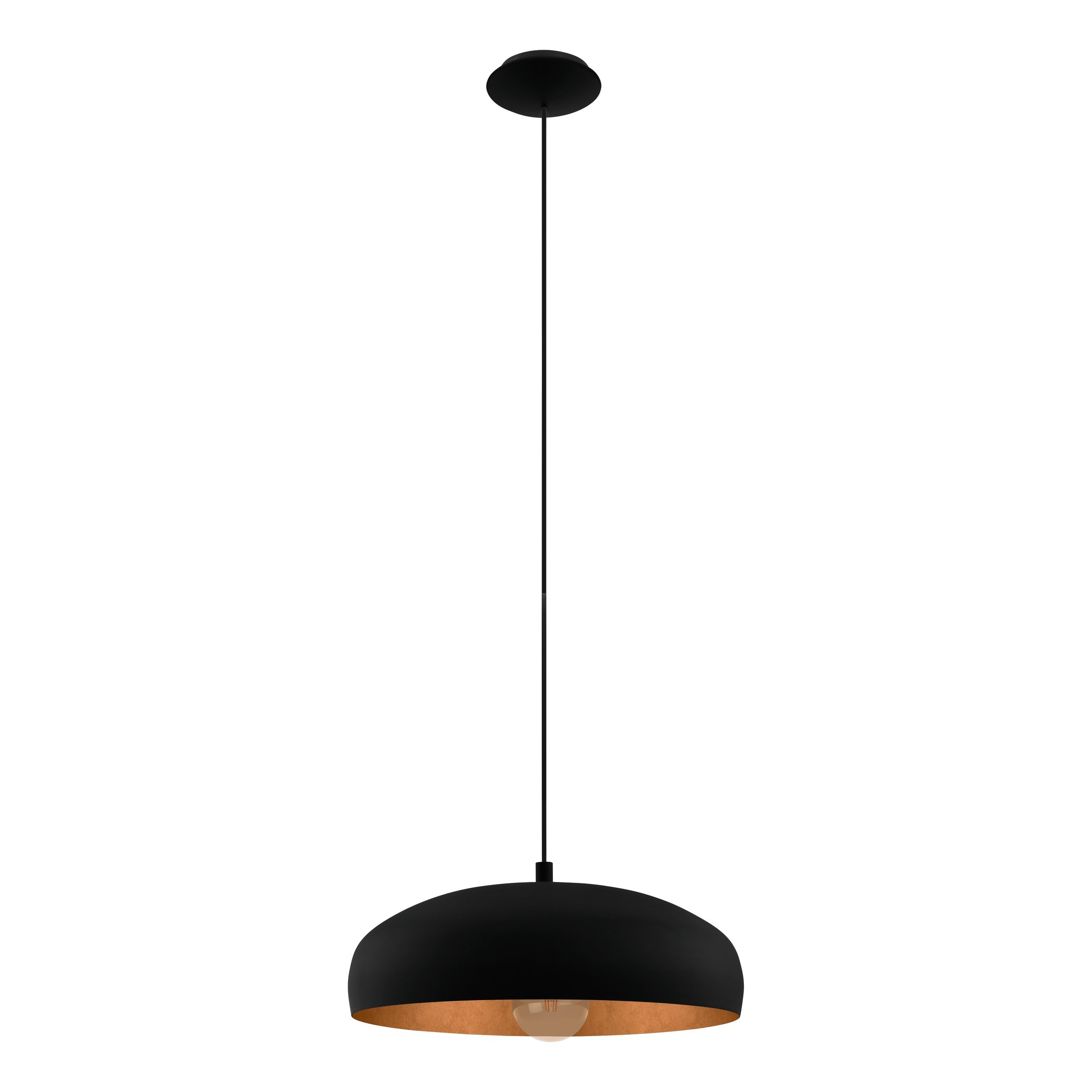 Eglo Mogano Pendant Light With Metal Shade, Black