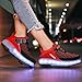 Ufatansy Roller Shoes USB Rechargeable Roller Skate Shoes LED Fashion Sneakers Kids Mesh Breathable Skateboarding for Girls Boys Footwear with Wheels Skates 6.5 Little Kid,Red