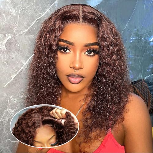 Ailwelia Curly Bob Wig Human Hair Deep Wave Glueless Wigs
