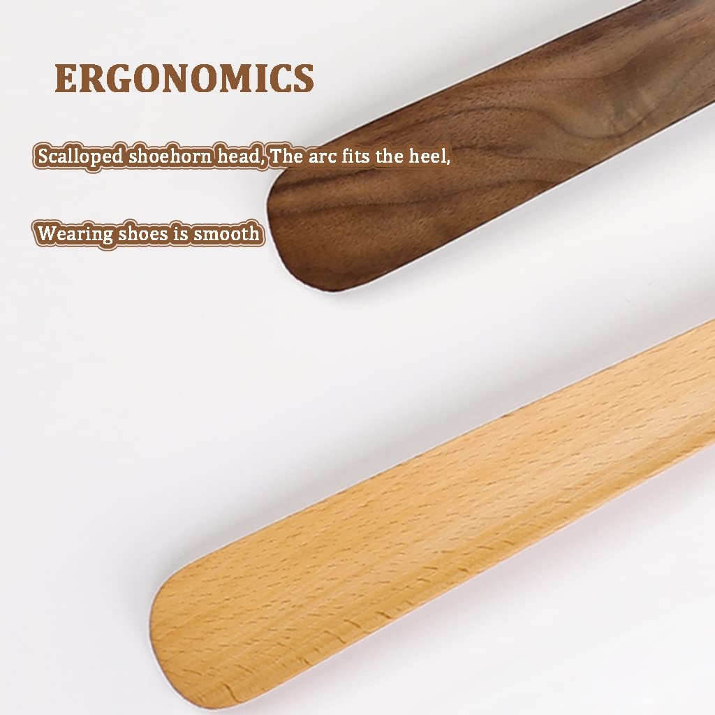 Calzador de madera maciza de alta calidad, mango de 60 cm de largo para un fácil uso del zapato, ajuste cómodo, color marrón elegante, ideal para almacenamiento en casa o viajes, 23.6 x 1.6 pulgadas.